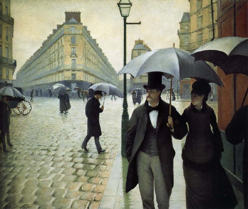 Gustave Caillebotte The raining at Paris street